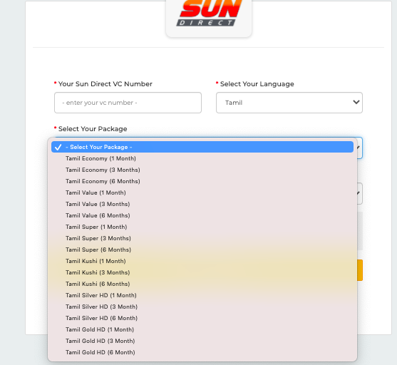 Select Sundirect Packages Sri lanka