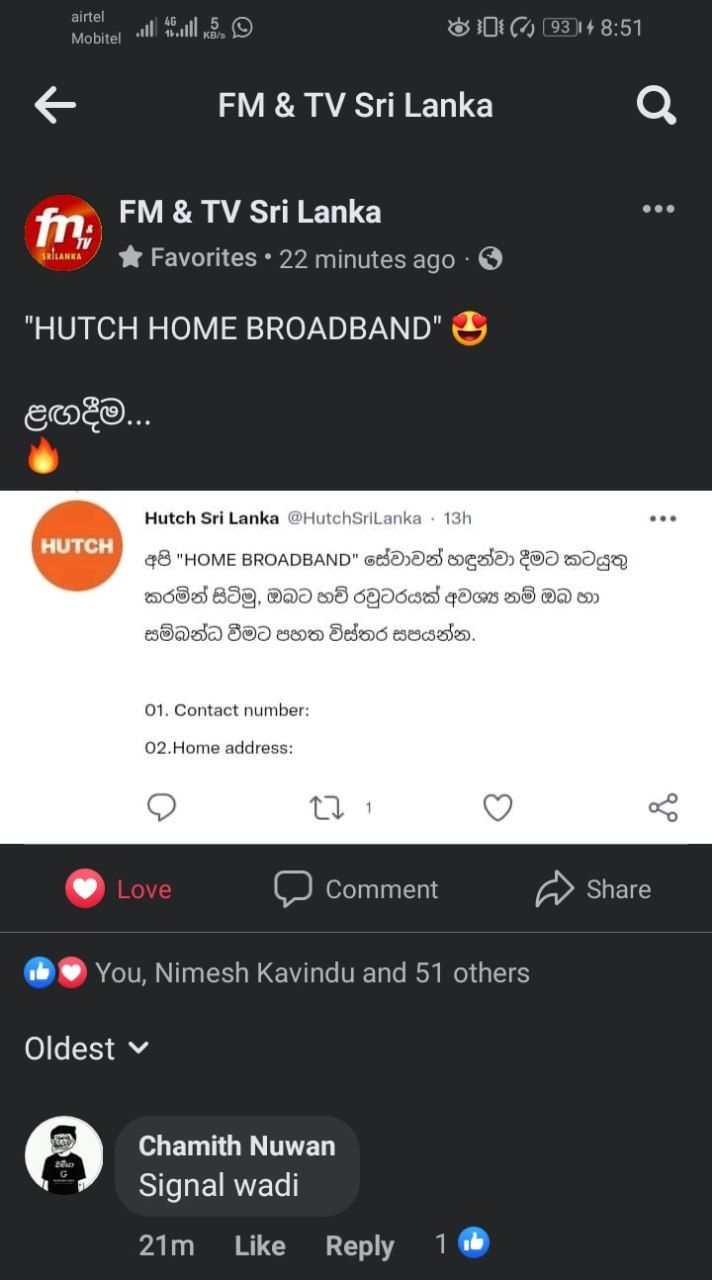Hutch Home Broadband Packages