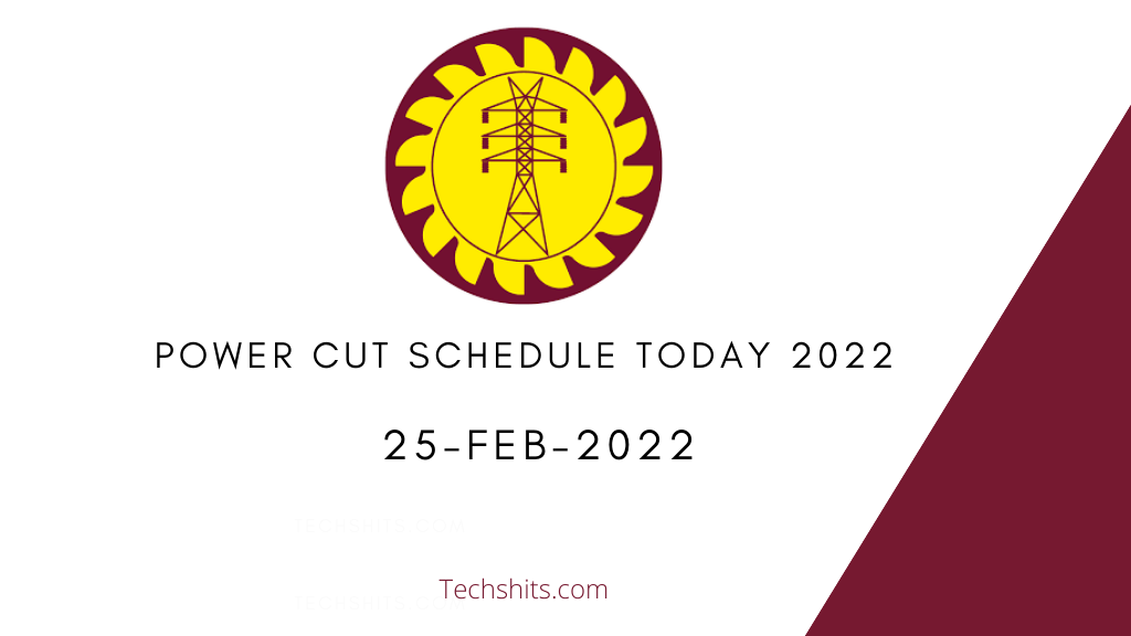 Power Cut Schedule 25-Feb-2021