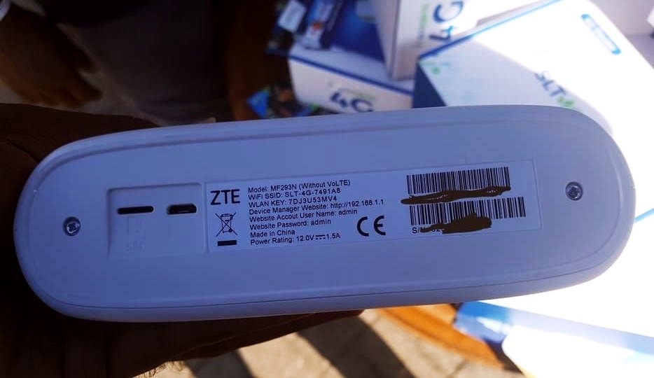 SLT-Mobitel ZTE MF293N 4G LTE Home Broadband New Router 3