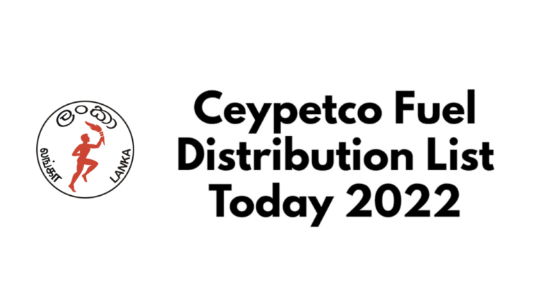 Ceypetco Fuel Distribution ListPlan Tomorrow (8th August 2022)