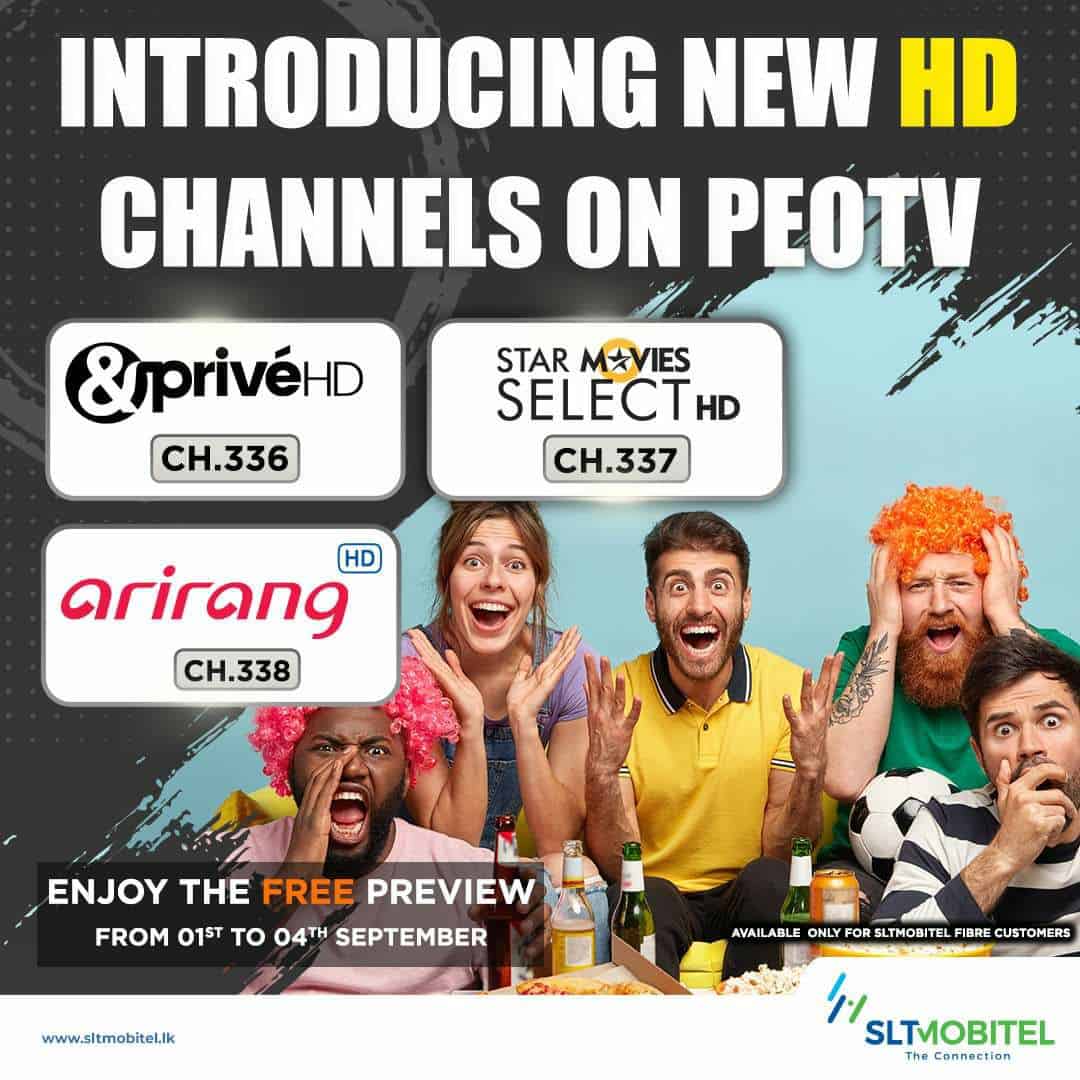 SLTMobitel Peo Tv added 3 HD Channels