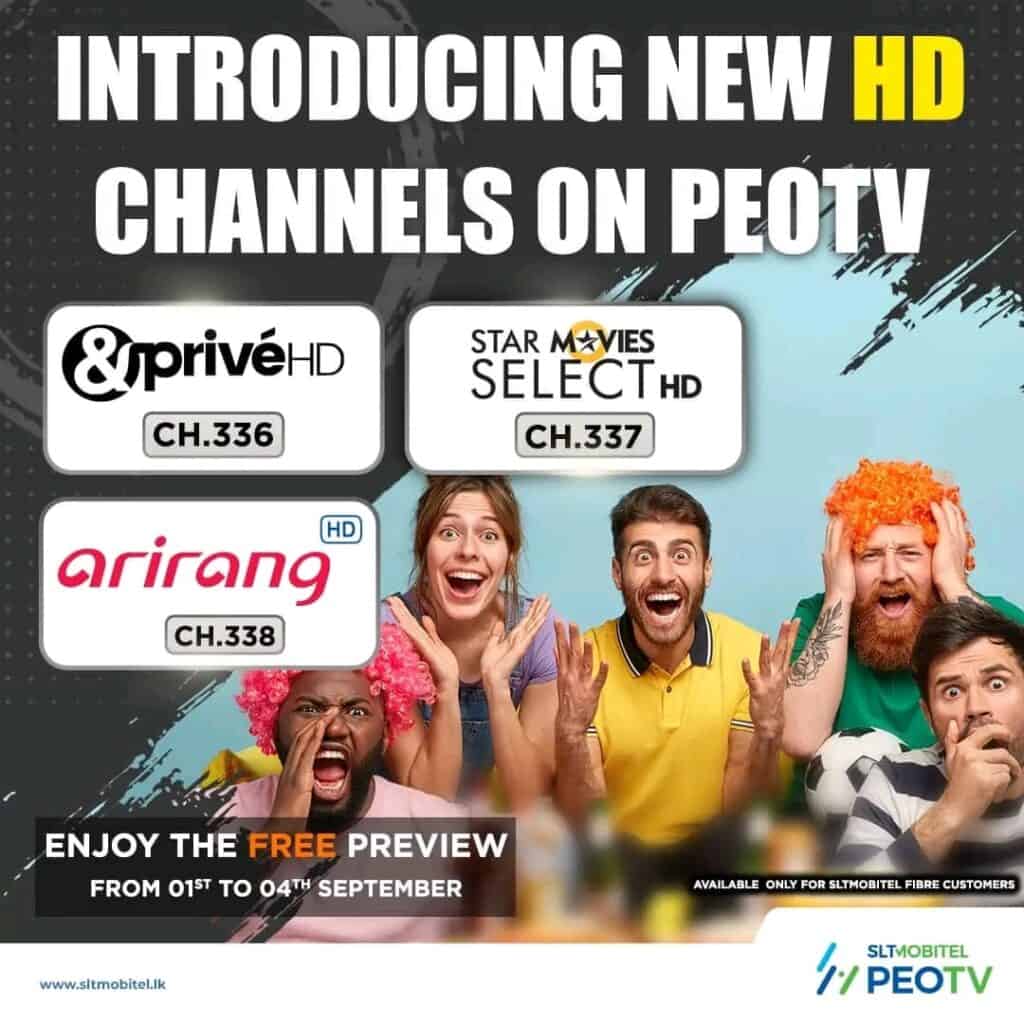 SLTMobitel Peo Tv Added 6 New Channels